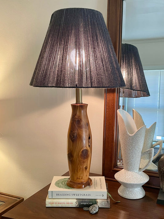 Upcycled Scalloped Lampshade Hand-wrapped with 100% Wool Yarn