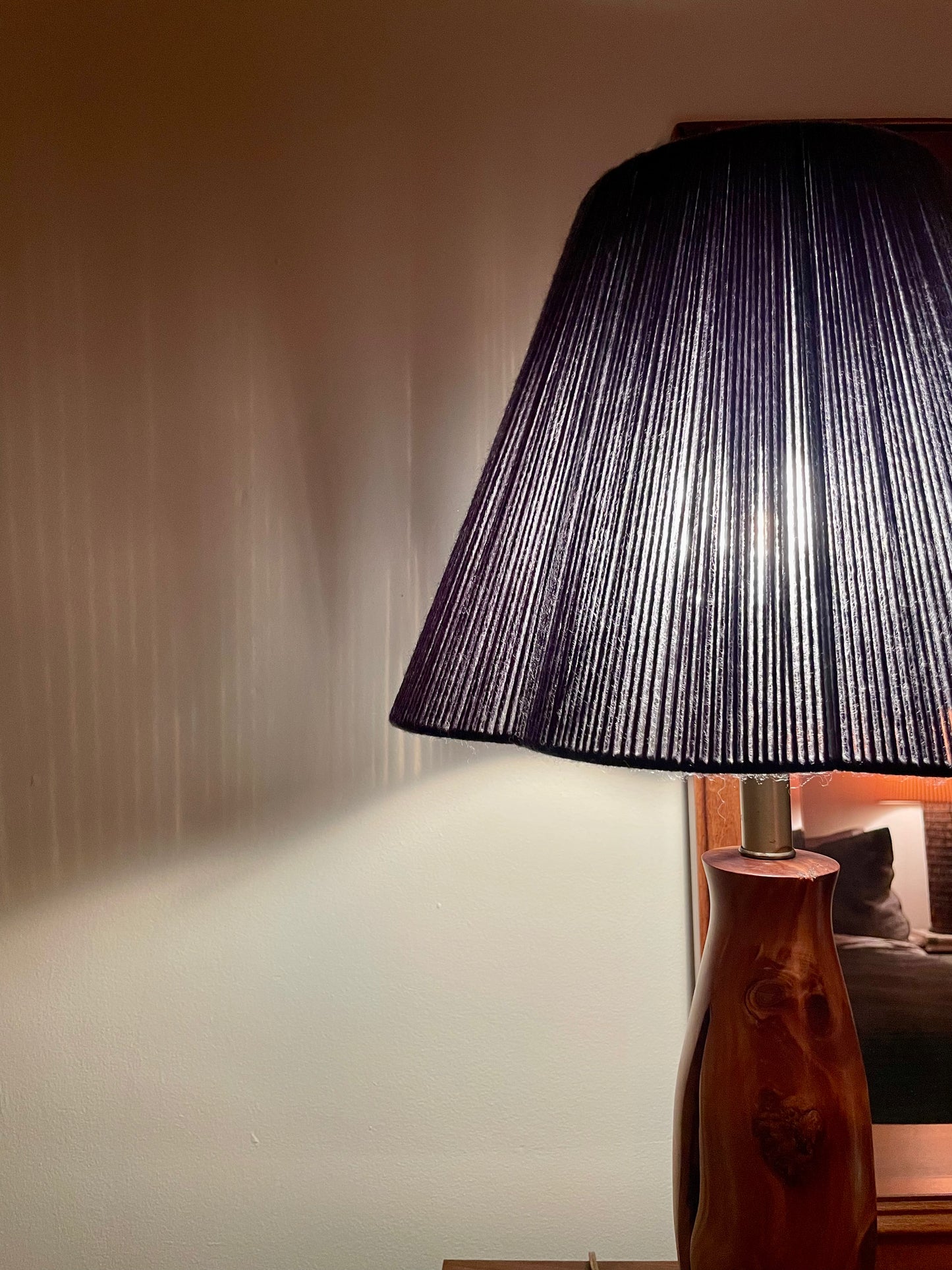 Upcycled Scalloped Lampshade Hand-wrapped with 100% Wool Yarn