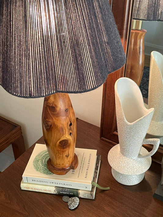 Upcycled Scalloped Lampshade Hand-wrapped with 100% Wool Yarn
